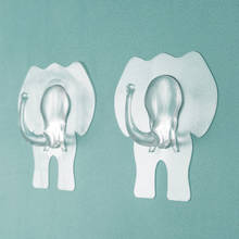 Прочные прозрачные настенные крючки в форме слона, вешалка для хранения, держатель для ключей для дома, ванной комнаты, вешалка на присоске для чашек, бытовой крючок для полотенец 2024 - купить недорого