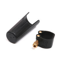 Leather Ligature Fastener and Cap for Soprano Sax Saxophone Mouthpiece Black 2024 - buy cheap
