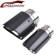 SPEEDWOW 1PC Car Exhaust Tail Pipe 3k Carbon Fiber Tail Pipe Auto Styling Modification Muffler Straight Edge Tips 2024 - buy cheap