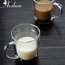 Arshen Double Coffee Milk Mugs with the Handle Glassware Drinking Insulation Double Wall Glasses Tea Cup Creative Gift Drinkware 2024 - купить недорого