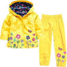 Одежда для маленьких девочек, детское водонепроницаемое пальто, Детские дождевики, комплекты, осенняя повседневная детская толстовка, куртки и штаны, комплект, детский спортивный костюм 2024 - купить недорого