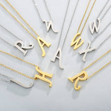 Women Girl Jewelry Elegant Chain Alphabet Letter Pendant Necklace Silve Gold Colors Stainless Steel Choker Initial Necklace 2024 - buy cheap