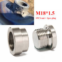 M18 * 1.5 o2 sensor de oxigênio metal solda em bung & plug wideband porca & kit tampa conjunto 1pc porca + 1pc plugue 2024 - compre barato