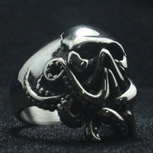 Unisex 316L Stainless Steel Punk Gothic Octopus Pirate Skull Ring 2024 - buy cheap