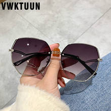 Vwktuun sem aro óculos de sol feminino 2021 irregualr óculos de sol de grandes dimensões uv400 lente gradiente óculos de sol para womens eyewear 2024 - compre barato