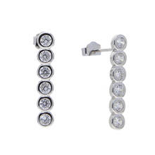 925 Sterling Silver Round Cz Earrings Round Zircon Stud Earring For Women Girl Simple Jewelry New 2024 - buy cheap
