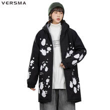 VERSMA-abrigo largo gótico para hombre, ropa Vintage coreana con estampado de grafiti, gabardina con capucha, 5XL, invierno, envío directo 2024 - compra barato