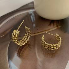 ZDMXJL 2021 New Arrival Women's Earrings Fine Simple Metal C Shape Earrings For Women Girl Party Jewelry Gifts Drop-shipping 2024 - buy cheap