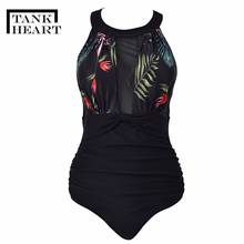 Tank Heart de una pieza para mujer, traje de baño de talla grande, Monokini, Sexy 2024 - compra barato