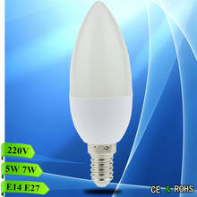 Lâmpada de vela de led e14 e27, 5w, 7w, 9w, 220v, econômica, luz quente/fria, branca, ampola de cristal, casa, luminária 2024 - compre barato