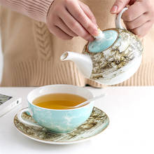 Керамический чайный набор в европейском стиле, цветочный чайный горшок, Офисная чашка для послеобеденного чая с блюдцем, Кофеварка, простая молочная кружка, чайник, чайная посуда 2024 - купить недорого