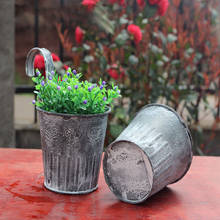 European Industrial Wrought Iron Flower Pot Planter Railing Hanging Barrel Creative Garden Flower Pot Flower Culture Barrel 2024 - buy cheap