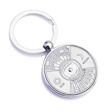 Silver Color 50 Years Super Perpetual Calendar Key Chains Rings Astrology KeyChains Car Bag Pendant Keyring Holder Gift Jewelry 2024 - buy cheap