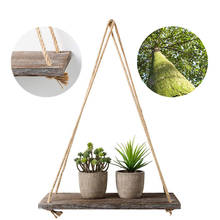 Modern Wooden Swing Wall Hanging Plant Flower Pot Tray Living Room Wall Storage Shelf Home Wall Decoration Frame 2024 - buy cheap