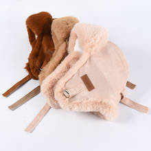 Chapéus de esqui de inverno com imitação de pele, chapéus quentes para cabeça de neve, chapéus à prova de vento para uso ao ar livre, bonés grossos, 2020 2024 - compre barato