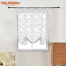 Cortina de tule bordado em vários tamanhos, cortina curta em tule padrão romano para quarto sala de estar cozinha e janelas decorativas 2024 - compre barato