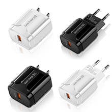 Cargador USB de carga rápida 3,0 de 18W para móvil, cargador de pared rápido para iPhone 7, 8, X, XS, max, Samsung S8, S9, Xiaomi mi 8, Huawei 2024 - compra barato