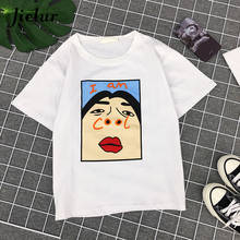 Jielur Summer Harajuku Funny Print Cartoon Tshirt Women Korean Basic Female T-shirt Black White Fashion Cool Spoof Tee Tops S-XL 2024 - buy cheap