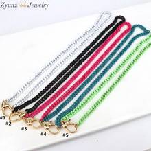5PCS, 6MM Width Enamel Link Chain Necklaces 18inch Gold Color Lobster Clasp Chain Jewelry Wholesale, Choose Color 2024 - buy cheap