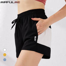 Pantalones cortos deportivos para mujer, Shorts de verano para correr, con cuerda y dibujo, para gimnasio, Fitness, Yoga, de secado rápido 2024 - compra barato