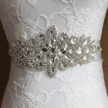 Bridal Crystal Wedding Accessories Satin Wedding Dress Belt Bridal Ribbon Waistband Sash Belt for Evening Prom Dresses 2024 - buy cheap