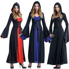 Костюм ведьмы на Хэллоуин платье средневековой, для взрослых, для женщин размера плюс, сексуальные страшно Wicca косплей готический, колдун костюмы на Хэллоуин для женщин 2024 - купить недорого