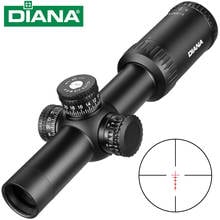 Diana táctica 1-4X24, mira telescópica de retícula roja con torretas de objetivo, mira óptica de Rifle de francotirador 2024 - compra barato