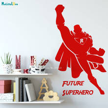 Personalised Flying Super Hero Custom Name Kids Room Wall Sticker Decals Home Decor Cool Boys Murals Self-adhesive YT2947C 2024 - buy cheap