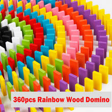 360/240/100Pcs Rainbow Wooden Domino Blocks Set Stacker Toys For Kids Creative Wooden Building Blocks Dominoes Games Toys 2024 - buy cheap