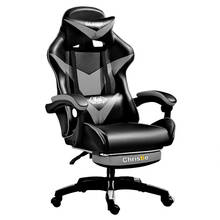 Cadeira giratória gamer de alta qualidade, assento de escritório com encosto alto, cadeira reclinável para computador, couro sintético, para casa 2024 - compre barato