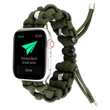 Ремешок для часов Apple Watch Band SE 6 40 мм 44 мм, тканый браслет из нейлоновой веревки для наручных часов iWatch Series 5 4 3 2 1 38 мм 42 мм 2024 - купить недорого