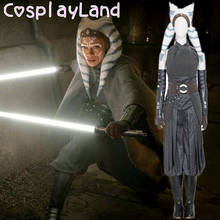 Disfraz de The Mandalorian Ahsoka Tano para mujer, traje de fiesta de Halloween, traje de superhéroe, ropa de lujo, traje de espectáculo mandaloriano 2024 - compra barato