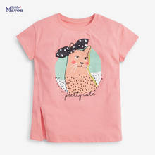 Children 2021 Summer Baby Girl Clothes Animal Print Tee Tops Brand 100% Cotton Cat T Shirt for Kids 2-7 Years 51849 2024 - buy cheap