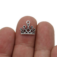 JAKONGO-colgantes de corona hueca chapados en plata antigua para fabricación de joyas, pulsera, accesorios DIY, 13x12mm, 15 Uds. 2024 - compra barato