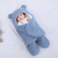 Manta de dormir para bebês, colcha de algodão tricotada para recém-nascidos, grossa e quente, super macia de flanela para outono e inverno 2024 - compre barato
