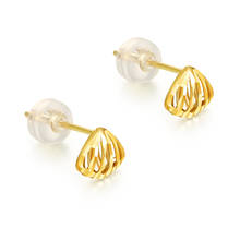 Real 18K Yellow Gold Earrings AU750 Gold Shell Lady's Stud Earrings High Quality Earrings 2024 - buy cheap