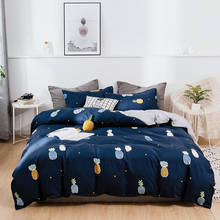 Bed Linens Zipper Bedding Set King Pineapple Bed Linens Set Bedclothes Blue Double Bedding Sheet, Pillowcase & Duvet Cover Sets 2024 - buy cheap