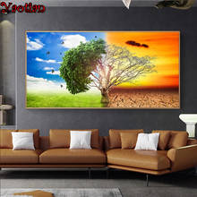 5D Diamond Painting Four seasons tree scenery Diamond Mosaic Large DIY Full Round Diamond Embroidery Cross Stitch Rhinestone Art 2024 - buy cheap