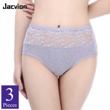 3 Pieces/Pack Big Size Women Panties Cotton High Waist Female Underwear Sexy Lace Ladies Briefs Comfortable Health 2024 - buy cheap