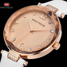 MINI FOCUS Top Brand Luxury Women Watches Quartz Clock Rhinestone Pink Dial Genuine Leather Strap Elegant Ladies Wrist Watch 2024 - buy cheap