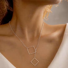 Docona-collar con hebilla cuadrada para mujer, colgante de aleación geométrica, joyería de fiesta, 13357 2024 - compra barato