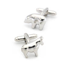 Men's Animal Cufflinks Quality Brass Material Silver Color Fashion Bull & Bear Market Cuff Links Wholesale & Retail 2024 - buy cheap