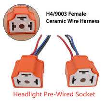 Soquete para farol h4 9003 hb2 3 pinos, adaptador de tomada com fio, soquete de led, extensão de lâmpada para farol h4 com 2 ou 4 peças 2024 - compre barato