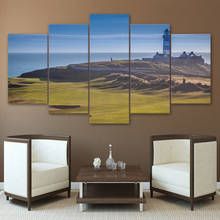 Modern Frames For Paintings Canvas 5 Panel Golf Course Painting Cuadros Home Decoration Art Print Modular Sports Hills Pictures 2024 - buy cheap