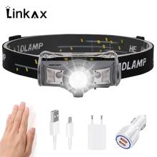 Hands-free LED Headlamp Motion Sensor head lamp LED headlight Torch Built-in battery Inductive Head Camping Hunting Flashlight