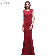 In Stock Red Mermaid Long Evening Dress Elegant Sleeveless O-neck Evening Party Dresses Fast Shipping Robe De Soiree 2024 - buy cheap