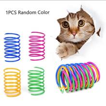1 шт., Весенняя игрушка случайного цвета для кошек, креативная Интерактивная спиральная игрушка для кошек, игрушка для питомцев, забавная игрушка для кошек, обучающие игрушки для котят 2024 - купить недорого