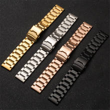 18/19/20/21/22/23/24/25mm Stainless Steel Watch Band Solid Metal Folding Buckle Strap Men Women Universal Bracelet Accessories 2024 - buy cheap