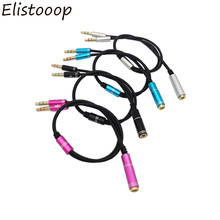 1 female to 2 male Microphone Headset Audio Splitter Cable 3.5mm Jack Headphone Mic Aux Extension Cables For Laptops Desktop PC 2024 - buy cheap