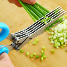 Multi-functional Stainless Steel Kitchen Knives 5 Layers Scissors Sushi Shredded Scallion Cut Herb Spices Scissors Cooking Tools 2024 - buy cheap
